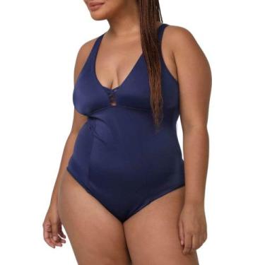 Imagem de Maiô Azul Marinho Liso Zero Barriga Banho De Mar, 48