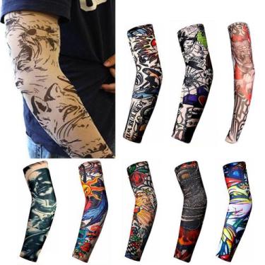 Imagem de Manguito Manga Tipo Tatuagem Falsa Tatoo Par Variados - NoBrand