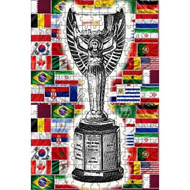 Imagem de Kit 2 Quebra-cabeças 60 peças Cognitivos idosos Taça Copa do Mundo
