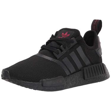 Imagem de adidas Originals Tênis feminino NMD_r1, Preto/preto/escarlate, 8