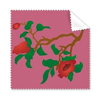 Imagem de Pintura verde vermelha pano de limpeza de flores tela de telefone limpador de óculos 5 peças