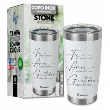 Imagem de Copo Térmico Fé Amor E Gratidão 500Ml - Stone