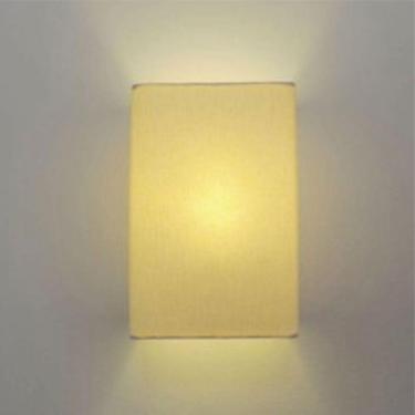 Imagem de Arandela Retangular Cúpula Tecido 16x10 Algodão Crú Bivolt