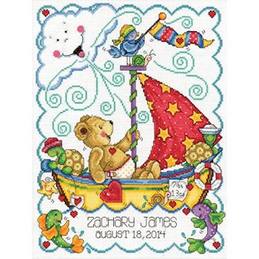 Imagem de Tobin Sail Away Baby Kit de ponto de cruz contado para bebês, 28 cm x 35 cm