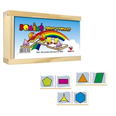 Imagem de Dominó Cores e Formas em Madeira 28 Peças Ciabrink