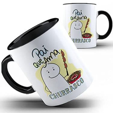 Imagem de Caneca preta papai Flork Pai que ama churrasco