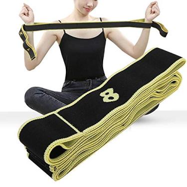 Imagem de Gransun Corda elástica para exercícios físicos, cinta de tensão para ioga, faixa de tensão interna, faixa elástica para ioga, cinto para ioga, para mulheres, homens, casa (amarelo)