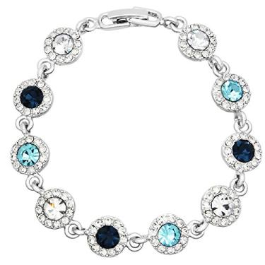 Imagem de Falari Pulseira de cristal Brithstone pulseira de casamento para mulheres caixa de presente inclu da, Cristal