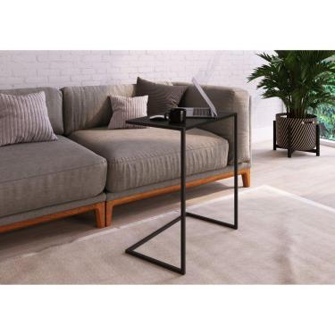 Imagem de Mesa Lateral De Apoio 67x58x35cm Industrial Artesano Preto