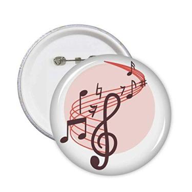 Imagem de Botões de notas musicais Movg em formato redondo vermelho para decoração de roupas, 5 peças