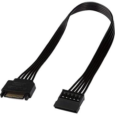 Imagem de 1 Pces Cabo de ExtensãO de AlimentaçãO Sata, Adaptador de Cabo de AlimentaçãO Extensor Sata Macho para FêMea de 15 Pinos para RíGido Hdd, Ssd, 30 Cm
