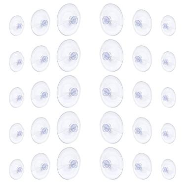 Imagem de Whaline Pacote com 30 ventosas de plástico sem ganchos, transparente, tamanho 3, 45 mm, 30 mm, 20 mm
