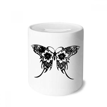 Imagem de DIYthinker Borboleta em estilo chinês com asas florais, caixa para dinheiro, porta-moedas de cerâmica, presente de cofrinho