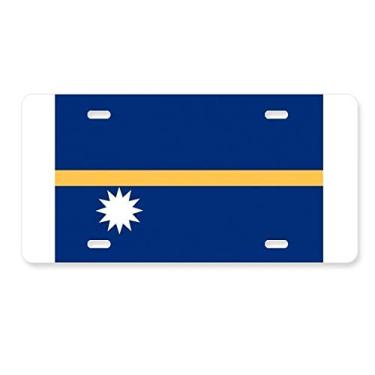 Imagem de DIYthinker Nauru Bandeira Nacional da Oceania Placa de Carro Decoração de Carro Acessório de Aço Inoxidável