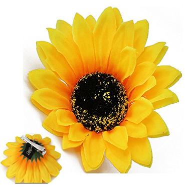 Imagem de Clipes de cabelo de girassol da Patiky para mulheres, meninas, não escorregam, clipes de jacaré, grampos de cabelo TS08, 1 Sunflower Hair Clip, Free Size