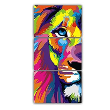 Imagem de x4adesivos Quadros Decorativos Leão de Judá Colorido Abstrato 120x60