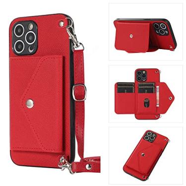 Imagem de Para Xiaomi Para MI 12T Pro POCO X3 NFC Carteira Crossbody Slot para Cartão Alça de Ombro Caso Para Redmi Note 11 11S Note 9S 8 Pro Phone Cover,vermelho,para Redmi Note 10S