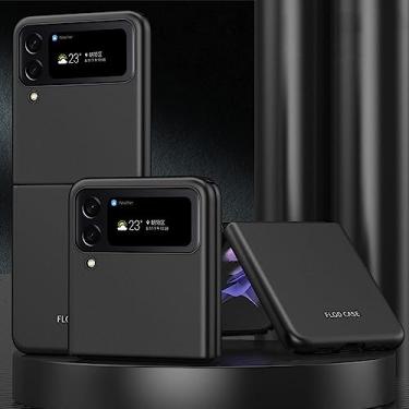 Imagem de Para Samsung Galaxy Z Flip 4 Capa de telefone com sensação de pele lisa para Sumsung Flip4 ZFlip4 ZFlip 4 Plástico rígido à prova de choque, Preto 5, Para Samsung Z Flip 4
