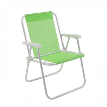 Imagem de Cadeira De Praia Alta Lazy Em Alumínio Verde 23503 Belfix - Bel Fix