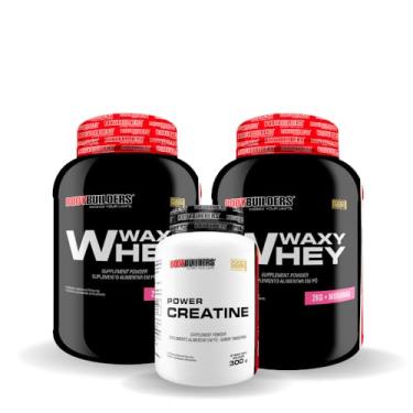 Imagem de Kit 2x Waxy Whey 2kg + Power Creatina 300g - Bodybuilders (Morango)