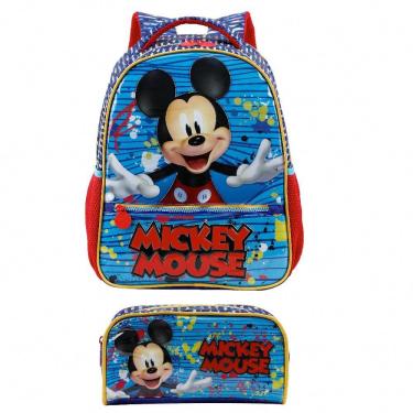 Imagem de Kit Mochila de Costas e Estojo Mickey Y Ref: 11622 e 11626 Xeryu`s