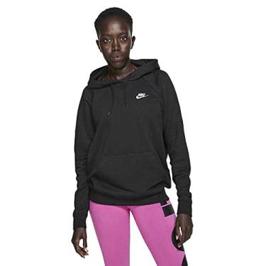 Imagem de Nike Womens NSW Essential Hoodie Pull Over Fleece Womens BV4124-010 Size M Black/White