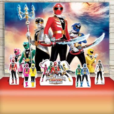 Imagem de Kit Decoração Festa de Aniversário Infantil Painel + Displays Power Ranger Megaforce