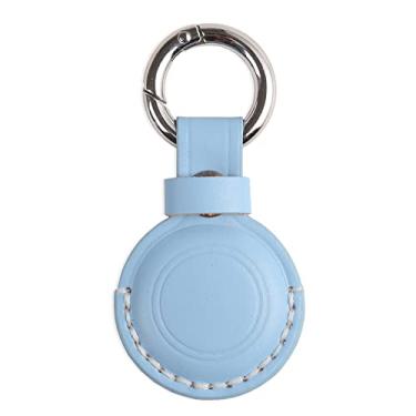 Imagem de KEEPXYZ Porta-chaves de couro genuíno compatível com Airtag, seguro para porta-chaves Air Tag, capa para chaveiro, acessórios - Azul V1.0