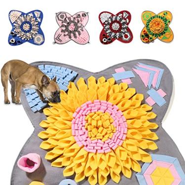 Imagem de Peswety Tapete Snuffle para cães 60 x 66 cm, tapete de alimentação para cães, portátil, interativo para cães, brinquedo antiderrapante, incentiva o treinamento natural de habilidades de forrageamento