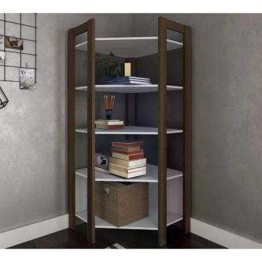 Imagem de Estante De Canto Closet Multiuso Az1020 Branco Nogal Branco
