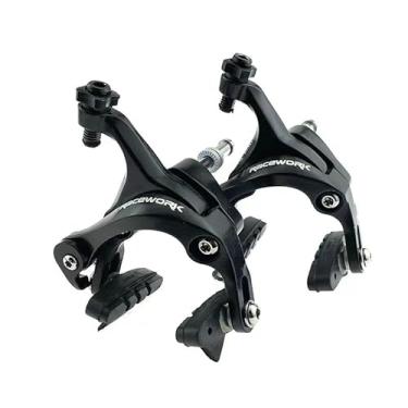 Imagem de Cyclesavvy 1 par de freio de pinça C de alumínio de 47-57 mm com pastilhas de freio de cascalho, pinças de freio de bicicleta de estrada para bicicletas de engrenagem fixa