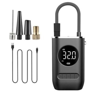 Imagem de Calibrador Compressor De Ar Digital Portátil Recarregável Para Encher Calibrar Pneu De Carro Bike Bola Moto-Nakombi®