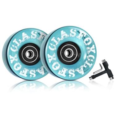 Imagem de CLAS FOX 78A Rodas de Skate Quad Roller 65 x 35 mm para ambientes internos ou externos com rolamentos ABEC-9, 8 peças (azul marinho)