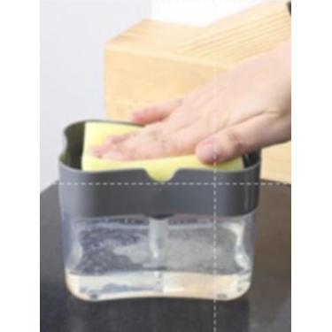 Imagem de Suporte Porta Esponja Dispenser Sabão e Detergente 2x1 Organize e Faci