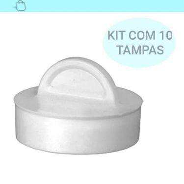 Imagem de Kit 10 Tampas Plástica Para Válvula Tanque Pia Escoamento - Taivi