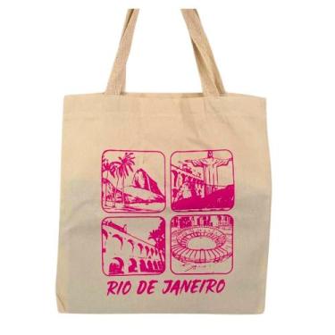 Imagem de Bolsa Ecobag 100% algodão MARAVILHAS DO RIO (Rosa) - CARIOCA MAIS