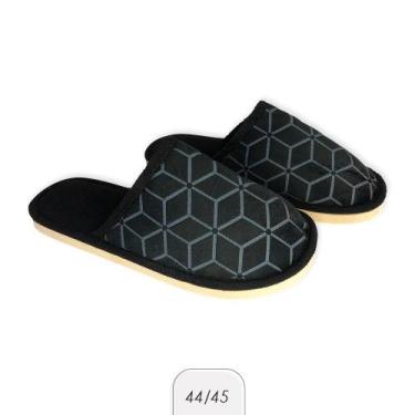Imagem de Pantufa Masculina Macia Estampada Preta 44/45 - Redstar
