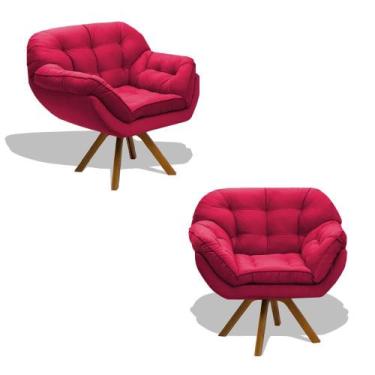 Imagem de Kit 02 Poltrona Miami Cadeira Robusta Base Giratória Fibra Silicone Sa