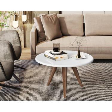 Imagem de Mesa De Centro Lívia Sala Decorativa Redonda Tripé Pés Palito - JM3 MÓ