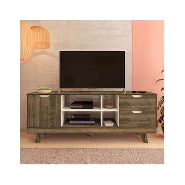 Imagem de Rack Michigan Artely com 2 gavetas e 4 nichos para TVs de até 65 polegadas