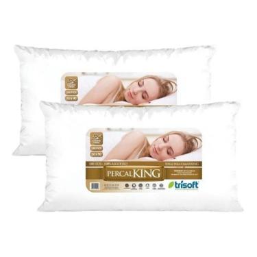 Imagem de Kit 4 Travesseiro King 90x50 Percal 180 Fios Trisoft