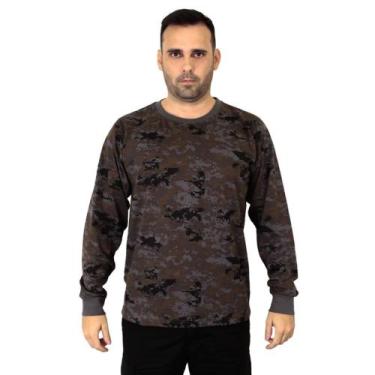 Imagem de Camiseta Manga Longa Camuflada Digital Petróleo - Mundo do Militar