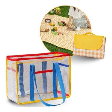 Imagem de Bolsa De Praia Pequena Transparente Elegante E 1 Tapete Super Resisten