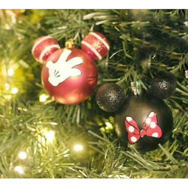 Imagem de Kit Bolas Acessórios Mickey e Minnie Vermelho e Preto  10cm - 02 unida