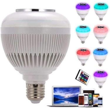 Imagem de Lâmpada Led Musical Rgb Bluetooth Controle Remoto 8 Cores - Teruma