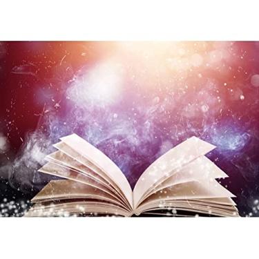 Imagem de DORCEV Pano de fundo de vinil de 3 x 2,4 m, estética e brilho esfumaçado, glitter, bokeh, família, escola, livro, decoração de festa, banner, clube de leitura, fotografia, estúdio, cabine fotográfica