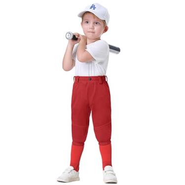 Imagem de MIVEI Calça de beisebol infantil de 2 a 7 anos - calça de beisebol infantil para meninos/Gilrs T Ball Softball com bolsos UPF50, Vermelho, 10-11 Anos
