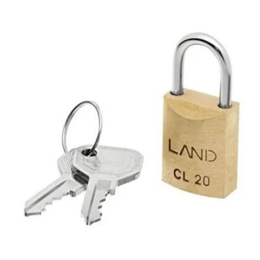 Imagem de Cadeado Land Cl 20Mm Latao Maciço 2 Chaves Para Mochilas