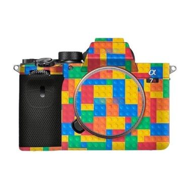 Imagem de JERXTTON Adesivo de capa de câmera antiarranhões para Sony Alpha A7RV A7R5 A7RM5 protetor de película de vinil para decoração protetora (tijolo de brinquedo colorido)