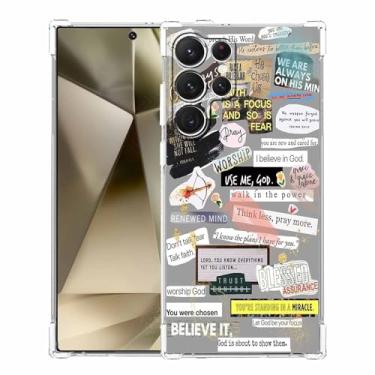 Imagem de Capa para Galaxy S24 Ultra com design cristão, versículo bíblico de Jesus citações cristãs capa padrão colagem para cristãos, capa de telefone de TPU macio para Galaxy S24 Ultra, #4